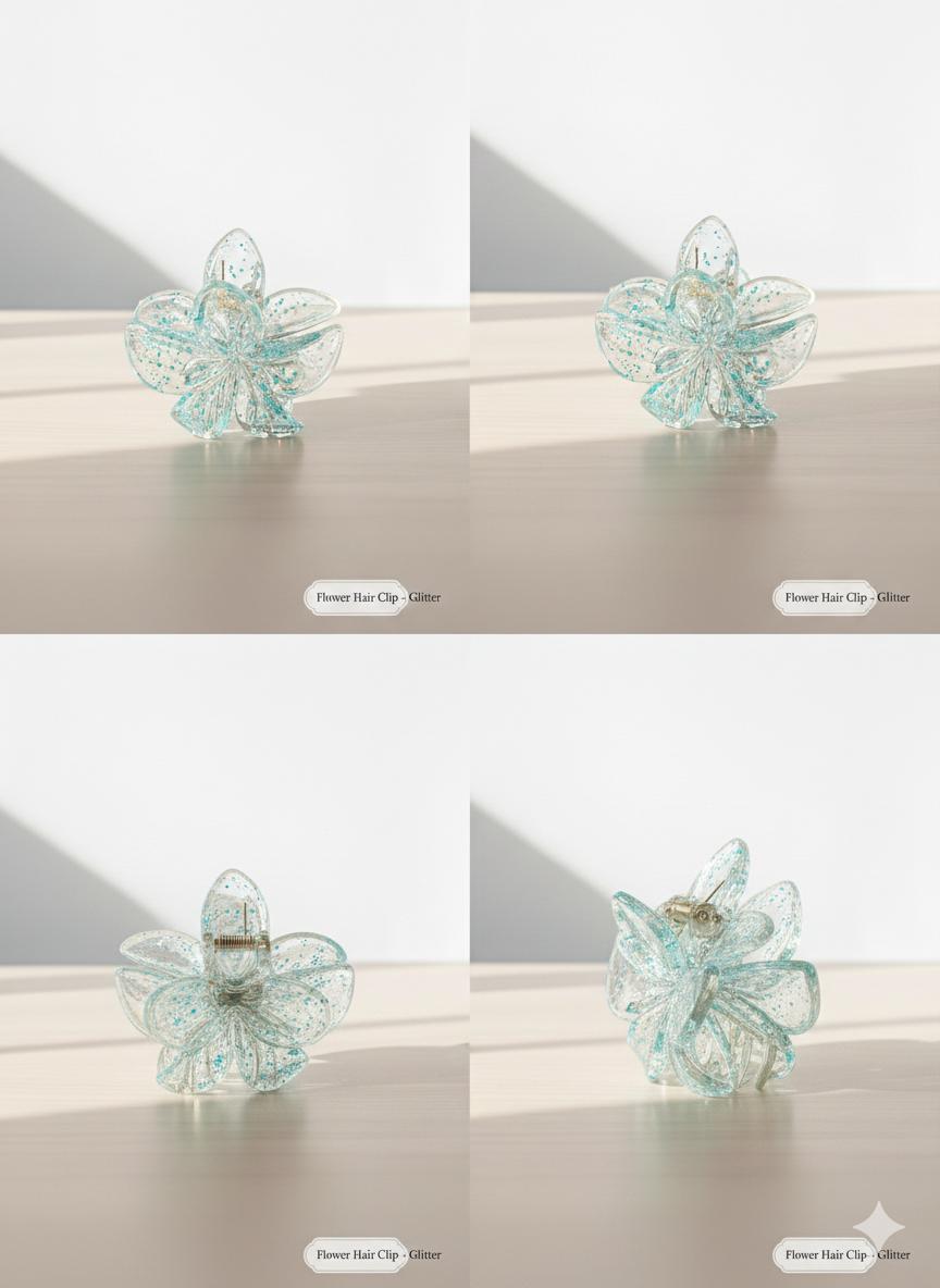 Glitter Flower Clip